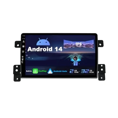 Image de SXAUTO Android 12 Autoradio pour Suzuki Grand Vitara (2005 2015) sans Fil Carplay + Auto 2G+32G Caméra arrière Gratuit IPS 9 Pouce 2 Din Dab Volant WiFi Fast Boot BT5.0 Split Screen