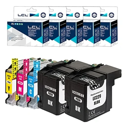 Image de LCL Cartouche d&#039;encre Compatible LC 229 225 XL 229XLBK 225XLC 225XLM 225XLY LC209 （2Noir 1Cyan 1Magenta 1Jaune Remplacement pour Brother MFC J5320DW J5620DW J5625DW