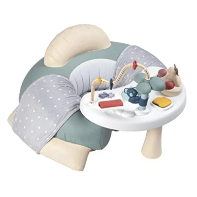 Image de Smoby Little Cosy Seat Siège Gonflable + Tablette d&#039;Eveil Fauteuil pour Bébé dès 6 Mois Housse Tissu 140103 Multicolore