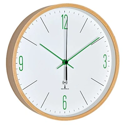 Image de TFA Dostmann 60.3524.04 Horloge Murale, Bois, Blanc/Vert, 25,5 x 4,5 cm.