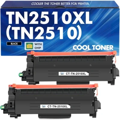 Image de TN2510XL TN2510 TN 2510XL MFC L2800DW Toner: Compatible pour Brother 2510 XL DCP L2627DWE L2665DW L2620DW L2627DW L2627DWXL L2835DW avec Puce ( 2 Noir )