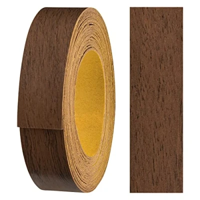 Image de haggiy ruban de chant en mélamine autocollant 18 mm x 5 m I pour meubles maintien sûr sans repassage placage étagères/panneaux bois noyer