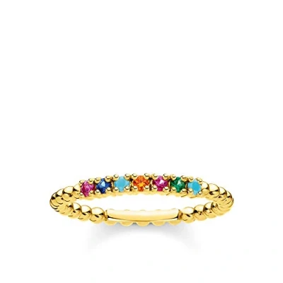 Image de THOMAS SABO Bague boules pierres colorées Argent plaqué or TR2323 488 7 48, Ringgröße sterling