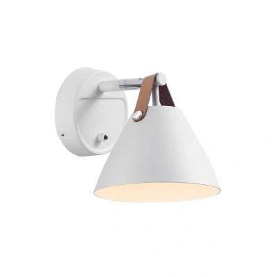 Image de DFTP by Nordlux Applique Strap avec lanières en cuir, blanche