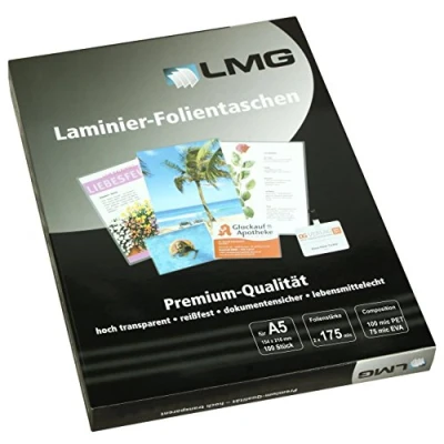 Image de LMG lmga5175 plastification A5, 154 x 216 mm, 2 175 microns, lot de 100