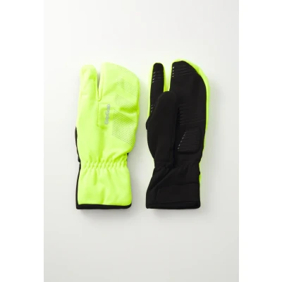 Image de GripGrab Ride Lobster 3 Finger Gants d&#039;hiver de Vélo Chauds avec Gel Rembourré Mixte Jaune Fluo L