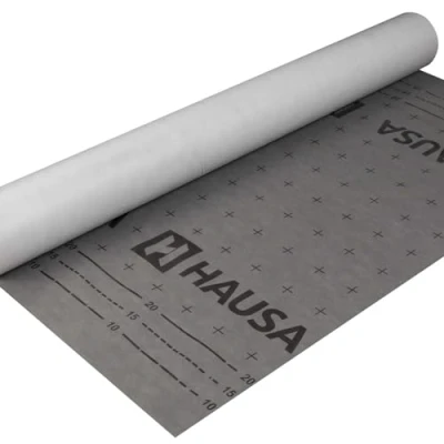 Image de HAUSA Ultra HU130 Bande de sous toiture flexible triple couche ouverte à la diffusion 130g/m² 1x 1,5mx50m (75m2) indéchirable et résistant aux intempéries sans bandes auto adhésives gris