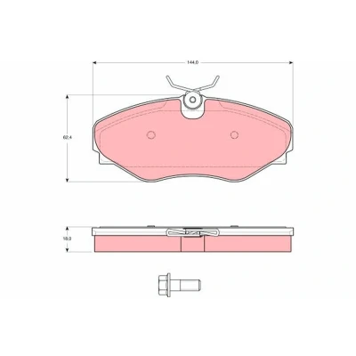 Image de TRW GDB1574 Jeu de plaquettes frein non préparé pour indicateur d&#039;usure avec vis d&#039;étrier accessoires RENAULT: ESPACE 3, Avantime