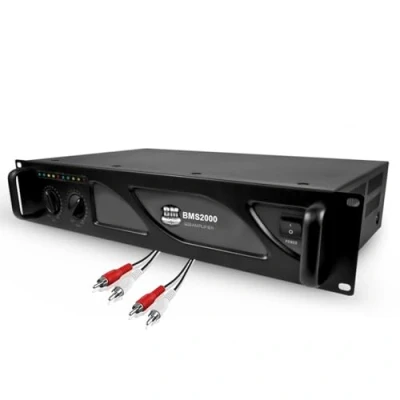 Image de Ampli Puissance PRO DJ BMSonic BMS 2000 2000W Technologie MOSFET avec ventilation continue Câble RCA/RCA