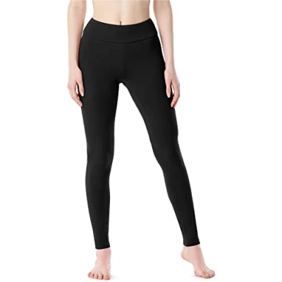 Image de Merry Style Leggings Longs en Coton pour Femmes Confortables avec Large Ceinture MS10 429 (Noir, S)