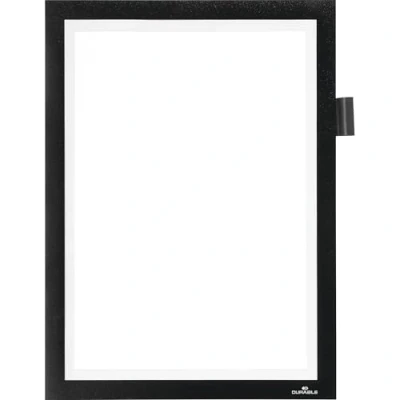 Image de Durable 498901 Sachet de 1 Duraframe Magnetic Note Pochette Cadre d&#039;Affichage Dos Magnétique pour Document A4 Noir
