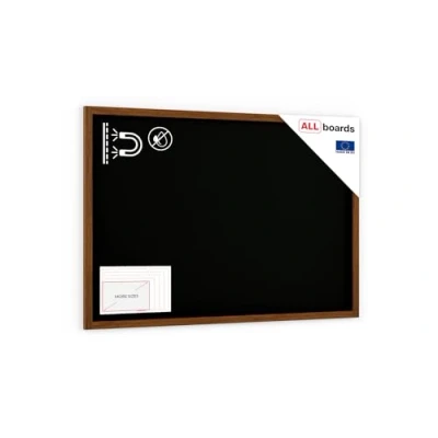 Image de ALLboards Tableau à Craie Noir Magnétique avec Cadre en Bois Laqué 150x100cm, pour Ecrire