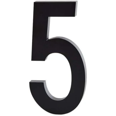 Image de Design Letters Numéro de maison flottant en aluminium (disponible 0 à 9) 10 cm Plaque facile installer porte adapté pour l&#039;intérieur ou l&#039;extérieur Noir
