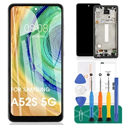 Image de INCELL pour Samsung Galaxy A52S 5G Écran de remplacement LCD Display SM A528B Digitizer tactile A528B/DS Pièce réparation avec cadre (sans fonction d&#039;empreintes