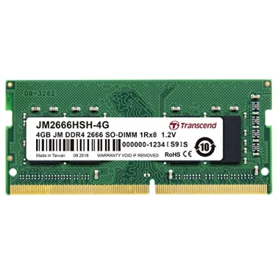 Image de Transcend JM2666HSH 4G Module de mémoire 4 Go DDR4 2666 MHz modules (4 Go, 1 x DDR4, MHz, 260 Pin So DIMM) Cranberry