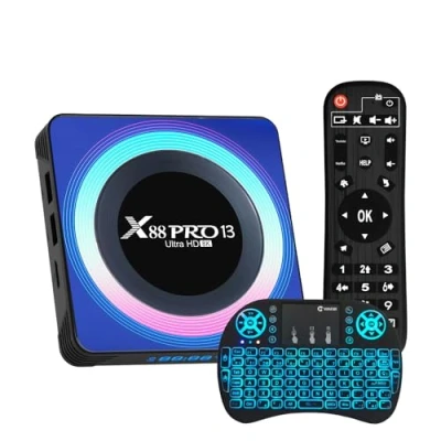Image de CHROX Boîtier TV Android 13.0, X88 Pro 13 4 Go De RAM 128 ROM RK3528 Quad Core Prise en Charge Wifi6 2,4 Ghz/5,0 Ghz 4K HD BT 5.0 H.265 Smart Box avec Mini Clavier sans Fil,4gb+64gb