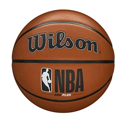 Image de Wilson Ballon de Basket, NBA DRV PLUS, pour l&#039;extérieur, caoutchouc, Taille : 6, Marron