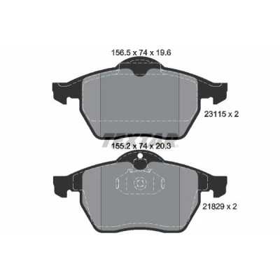 Image de TEXTAR 2311502 Jeu de plaquettes frein préparé pour indicateur d&#039;usure OPEL: Calibra A, Vectra B Berline, CC, SAAB: 9 5 Break, Berline