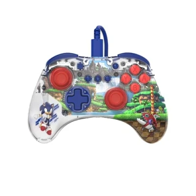 Image de Manette filaire PDP The Legend of Zelda Rematch Nintendo Switch Câble 3 m Motif Glow Link Bleu