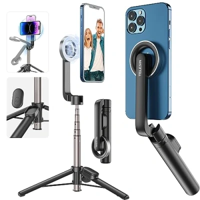 Image de TELESIN trépied magnétique pour Selfie avec télécommande Bluetooth, Extensible de 27 Pouces iPhone 15 14 13 12 Pro Max Series, Tous Les téléphones Android fonctionnalité