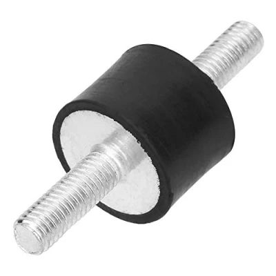 Image de 4 pcs Supports en Caoutchouc, Amortisseur Caoutchouc M6 Cylindrique Silentblock Anti Vibration avec Goujons à Double Vis pour Bobines de Bateau Voiture(VV20*15 M6*18)