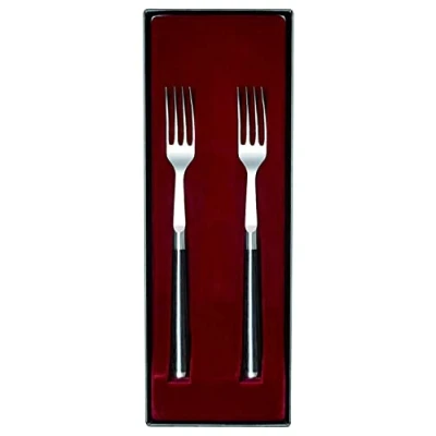 Image de KAI Shun Premier Tim Mälzer Ensemble de Deux Fourchettes Japonaises 22 cm Longueur Totale Acier Inoxydable Poli Haute Qualité Pakkawood Marron Moyen Fabriqué au Japon