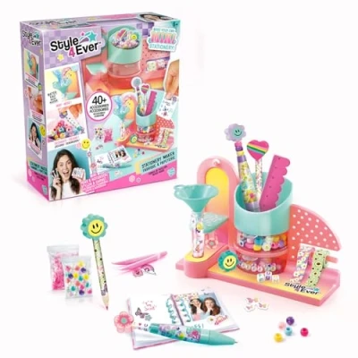Image de Canal Toys Mini Fabrique à Papier avec 40+ Accessoires Machine Créative pour Stylos, Crayons et Cahiers Personnalisés Kit Complet Stickers Décorations