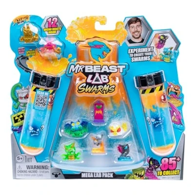 Image de MrBeast Lab Coffret Méga labo Atomic Swarms, Verse de l&#039;eau, secoue Le Tube à essai et découvre 2 des 12 Mini créatures Swarms 2,5 cm Collectionner, Plus 85 Collectionner