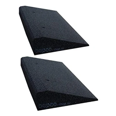 Image de Lot de 2 seuils Bepco 50 à 100 mm fibres caoutchouc Noir Pour porte ou rampe