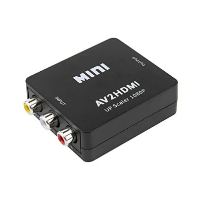 Image de Eono Adaptateur RCA vers HDMI, Mini AV CVBS HDMI Vidéo Audio Convertisseurs Support 1080P Compatible avec PC Xbox PS3 PS2 TV STB VHS Caméra DVD, Noir