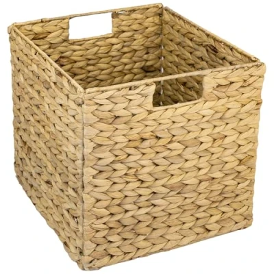 Image de HMF Panier de rangement tressé en jacinthe d&#039;eau jonc mer Convient pour Kallax 32 x 34,5 cm