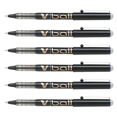 Image de Pilot Lot de 3 Stylos Roller Encre Liquide V BALL 10 Pointe Large Noir
