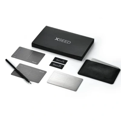 Image de SecuX XSEED Secure Bitcoin Wallet Plaque de Rangement en Acier pour graines Crypto Compatible avec Les Portefeuilles SecuX, Ledger, Trezor Hardware