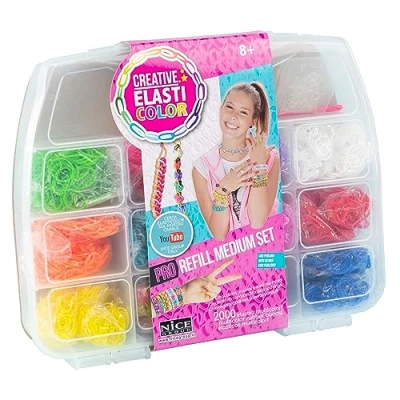 Image de Elasticolor Pro Recharge Set Moyen, Boîte avec élastiques colorés pour construire Bracelets et colliers Nice Group, 03004