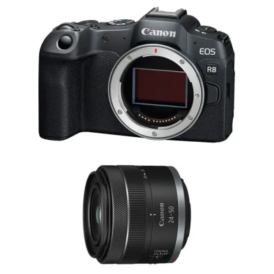Image de Canon EOS R8 + RF 24 50mm F4.5 6.3 IS STM Kit MILC 24,2 MP CMOS 6000 x 4000 pixels Noir Neuf