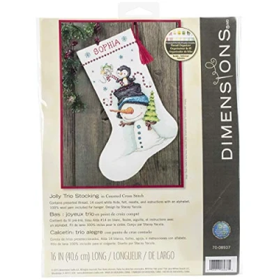 Image de Dimensions Counted x Stitch Jolly Trio Bas 100% Coton Blanc 40,6 20 0,1 cm