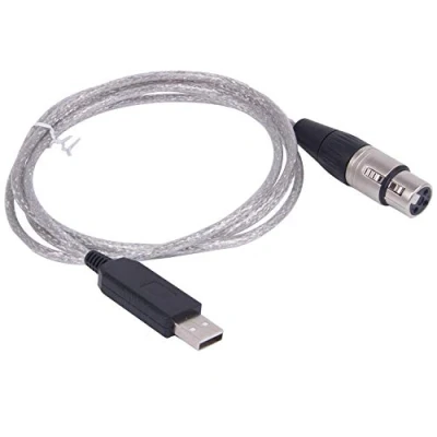 Image de Adaptateur d&#039;interface USB vers DMX 512 Contrôleur Dmx512 d&#039;éclairage de scène Variateur RS485 série 3 broches XLR Prend en charge le logiciel Freestyler (1,8 m, coque noire)