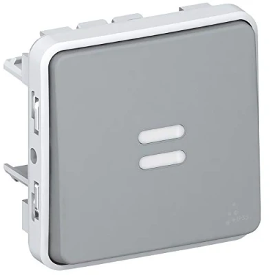 Image de Legrand 069542 Poussoir No Lumineux Étanche Plexo Composable IP55, 10A, Gris
