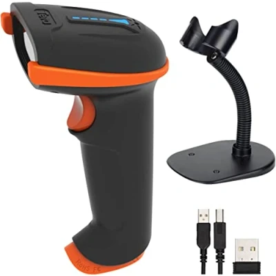 Image de Tera 300,000 Pixel Lecteur de Code à Barre sans Fil 1D/2D USB Douchette Scanner QR Main Libre pour Smartphone Mobile Paiement d&#039;Écran avec Support, D5100 Z