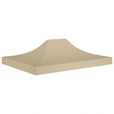Image de vidaXL Toit de Tente Réception Toile Chapiteau Remplacement Escamotable Pavillon Jardin 4x3 m Beige 270 g/m²