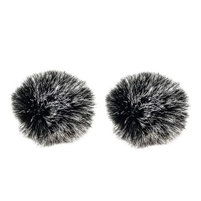 Image de Pare Brise Manchon 1cm Pack de 2 Micro Anti Vent Bonnet Microphone Furry Windscreen en Fourrure Mic Covers Housse pour Toutes les Cravates Compactes avec Cravate​