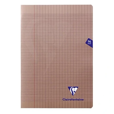 Image de Clairefontaine 363161C Un Cahier Agrafé Mimesys Gris A4 21x29,7 cm 96 Pages Grands Carreaux Papier Blanc 90 g Couverture Polypro