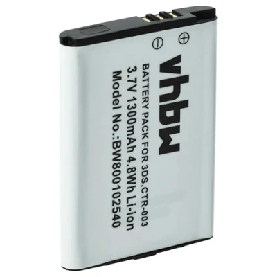 Image de vhbw Batterie pour Manette Compatible avec Nintendo 2DS, 3DS, New 2DS (XL), Wii U Pro &amp; Switch remplace CTR 003 (Li ION, 1300mAh, 3.7V)