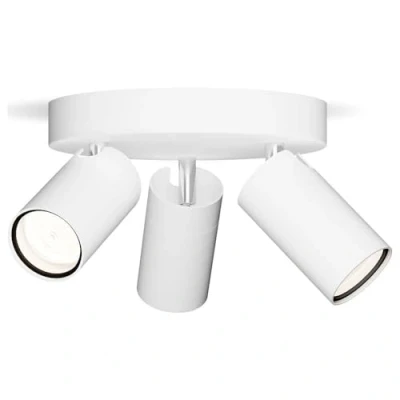 Image de Philips Idris spot à 3 têtes sur plaque ronde, lampe GU10 non incluse, blanc, IP44, résistant l&#039;eau