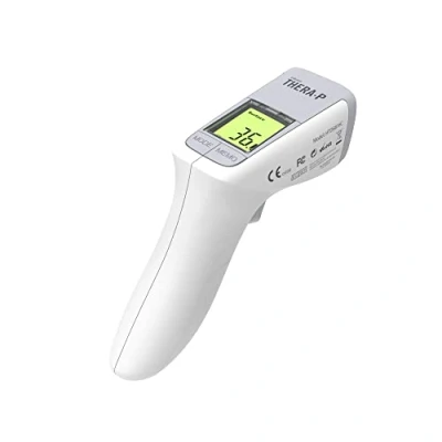 Image de HoMedics Thera P Thermomètre Frontal infrarouge Sans Contact avec Lecture Instantanée Précise Ecran LCD facile à lire Alarme Fièvre tricolore pour Bébé, Enfant, Adulte Mode nuit