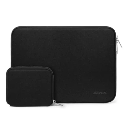 Image de MOSISO Housse Compatible avec MacBook Air/Pro, 13 13,3 Pouces Notebook, Pro 14 M3 M2 M1 Max 2024 2021, Laptop Sleeve Néoprène Sac Petite Pochette, Noir