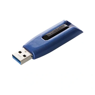 Image de VERBATIM clé USB Store &#039;n&#039; Go V3 MAX I 3.2 Gen 1 64 avec mécanisme coulissant Interface SuperSpeed Stockage externe pour ordinateurs portables, etc. Bleu / Noir