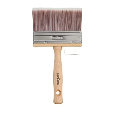 Image de ProDec Pinceau pour Application Rapide d’émulsion, Peinture de maçonnerie, lasure, Vernis, Murs intérieurs et extérieurs, plafonds, remises, clôtures, Surfaces Rugueuses, 100 mm