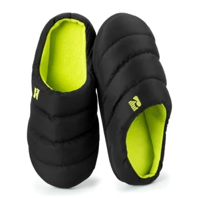 Image de RockDove chausson pour homme avec mousse à mémoire de forme, modèle Campground, 44/45 EU, Noir et Citron Vert