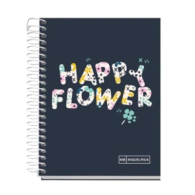 Image de Miquelrius Cahier A6, quadrillage 5 mm, carnet couverture rigide, A6 avec 120 feuilles micro perforées, 4 couleurs à organiser, papier extra opaque 70 g/m², sans perçage